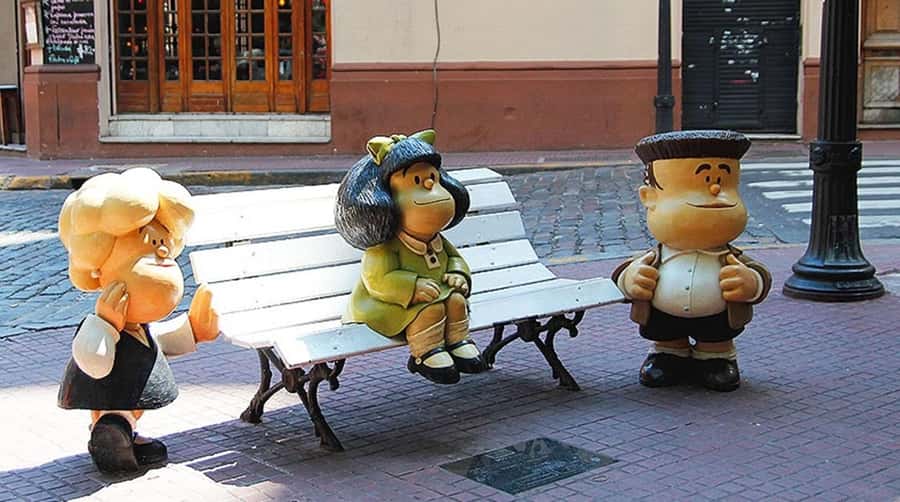 Small-Group Walking Tour San Telmo Neighborhood - Getting oriented at the Mafalda statue on Defensa