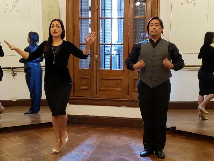 Tango Lesson in Buenos Aires with professional dancers - Inside the Old-House Tango School in Buenos Aires